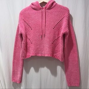 Chenille Cropped Hoodie